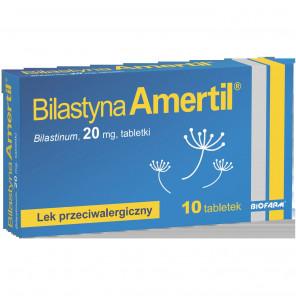 Bilastyna Amertil 20 mg – tabletki przeciwalergiczne (10 tabletek) - zdjęcie produktu
