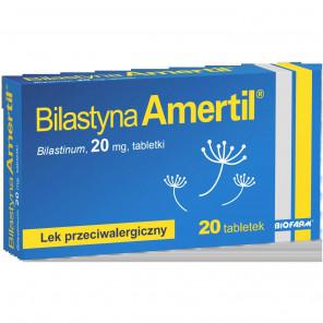 Bilastyna Amertil 20 mg – tabletki przeciwalergiczne (20 tabletek) - zdjęcie produktu
