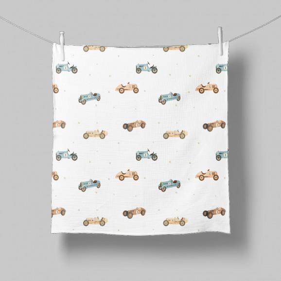 Bocioland Pieluszki muślinowe 70x70 cm 3-pack niebieskie (BL301) - zdjęcie produktu