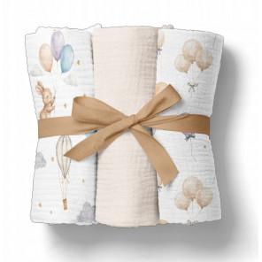 Bocioland Pieluszki muślinowe 70x70 cm 3 pack BEŻ (BL300) - zdjęcie produktu