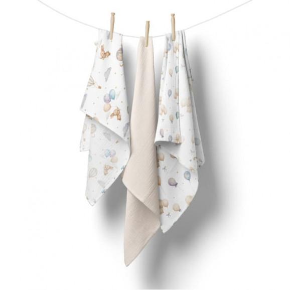 Bocioland Pieluszki muślinowe 70x70 cm 3 pack BEŻ (BL300) - zdjęcie produktu