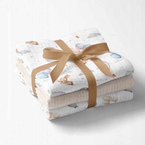 Bocioland Pieluszki muślinowe 70x70 cm 3 pack BEŻ (BL300) - zdjęcie produktu