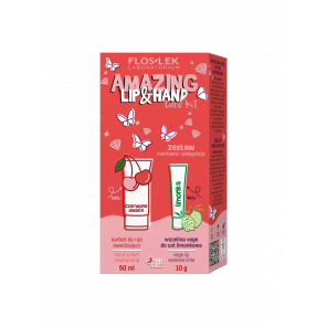 [30.06.2026] FLOSLEK LIP and HAND CARE – zestaw AMAZING Nawilżenie i Pielęgnacja (sorbet do rąk 50 ml + wazelina do ust 10 - zdjęcie produktu