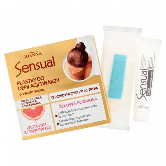 Joanna Sensual Żelowe plastry do depilacji twarzy Grejpfrut (12 plastrów + oliwka 10 ml) - zdjęcie produktu
