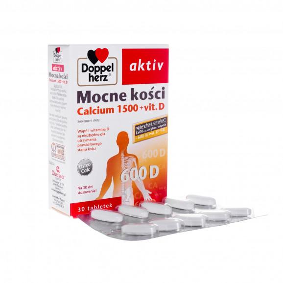 Doppelherz aktiv Mocne kości Calcium 1500+ vit.D – suplement diety (30 tabletek) Doppelherz aktiv Mocne kości Calcium 1500+ vit.D – suplement diety (30 tabletek) - zdjęcie produktu