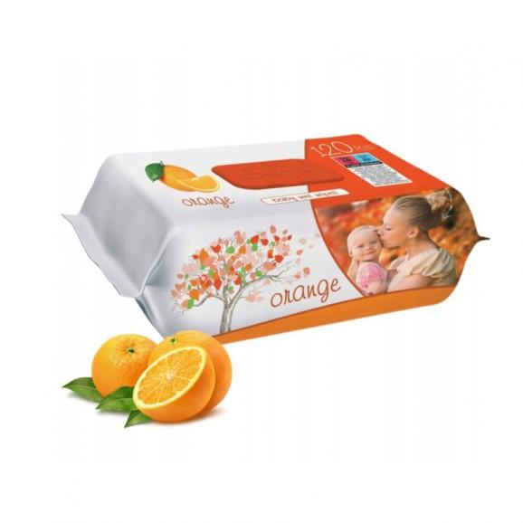 SLEEPY Chusteczki nawilżane dla dzieci i dorosłych Pomarańcza (120 szt.) - zdjęcie produktu