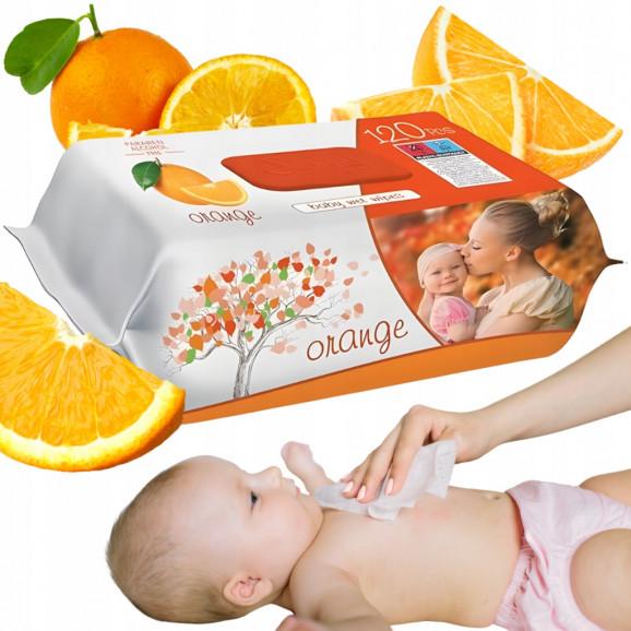 SLEEPY Chusteczki nawilżane dla dzieci i dorosłych Pomarańcza (120 szt.) - zdjęcie produktu