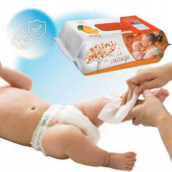 SLEEPY Chusteczki nawilżane dla dzieci i dorosłych Pomarańcza (120 szt.) - zdjęcie produktu