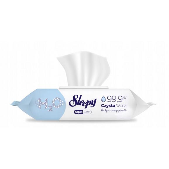 Sleepy Aqua Care Baby 99,9% wody – chusteczki nawilżane dla dzieci (50 szt.) Sleepy Aqua Care Baby 99,9% wody – chusteczki nawilżane dla dzieci (50 szt.) - zdjęcie produktu