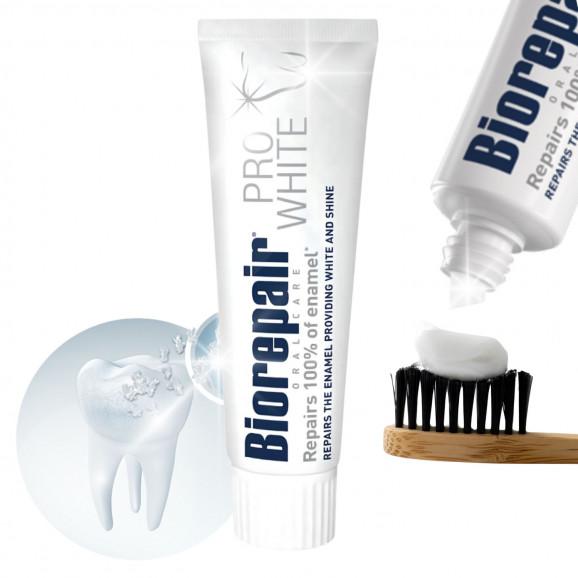 Biorepair Pro White – pasta do zębów wybielająca, bez fluoru (75 ml) - zdjęcie produktu