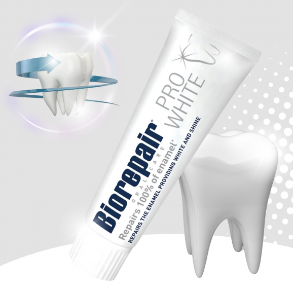 Biorepair Pro White – pasta do zębów wybielająca, bez fluoru (75 ml) - zdjęcie produktu
