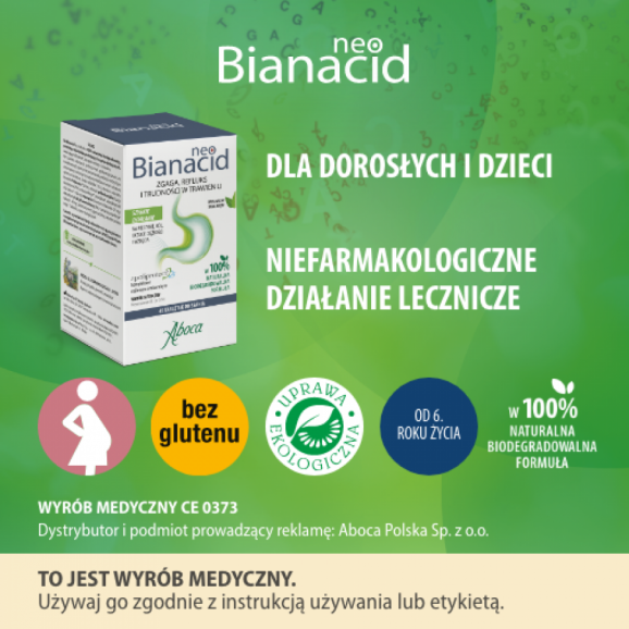 NeoBianacid, 45 tabletek do ssania, smak miętowy – wyrób medyczny NeoBianacid, 45 tabletek do ssania, smak miętowy – wyrób medyczny - zdjęcie produktu