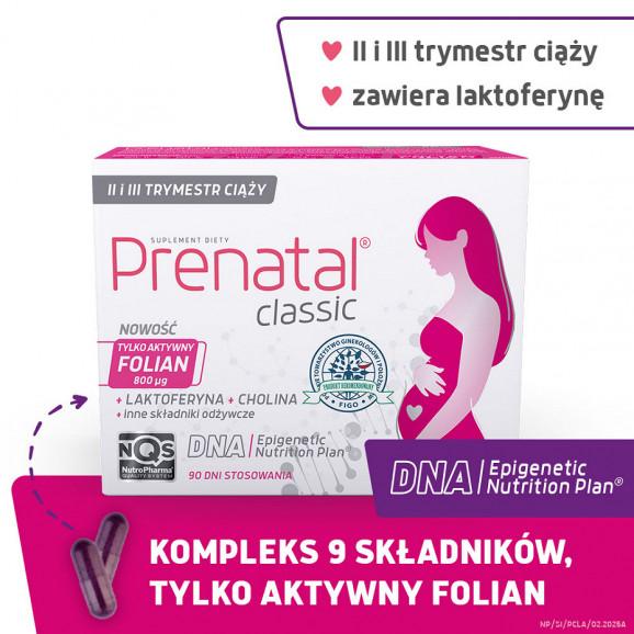 Prenatal Classic, witaminy dla kobiet w ciąży (od 13. tygodnia) i karmiących piersią – suplement diety (90 kapsułek tward - zdjęcie produktu