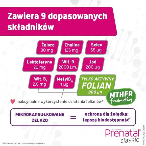 Prenatal Classic, witaminy dla kobiet w ciąży (od 13. tygodnia) i karmiących piersią – suplement diety (90 kapsułek tward - zdjęcie produktu