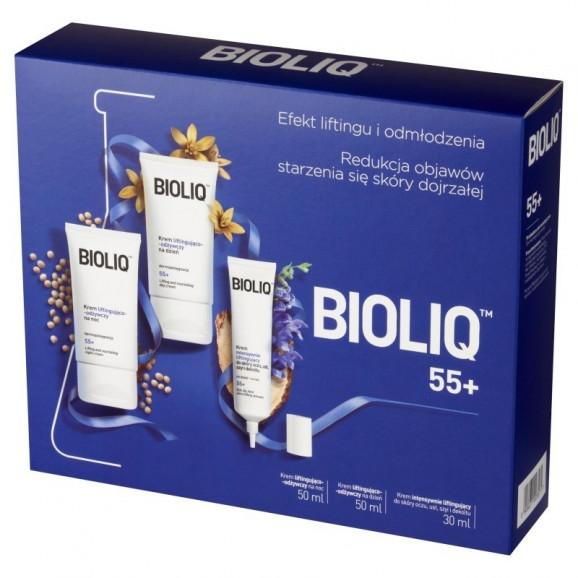 Bioliq 55+ Zestaw liftingująco-odżywczy – krem na dzień 50 ml + krem na noc 50 ml + krem pod oczy/usta/szyję i dekolt 30 m Bioliq 55+ Zestaw liftingująco-odżywczy – krem na dzień 50 ml + krem na noc 50 ml + krem pod oczy/usta/szyję i dekolt 30 m - zdjęcie produktu