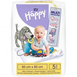 Bella Baby Happy Podkłady do przewijania jednorazowe 60x60 cm (5 szt.) - zdjęcie produktu