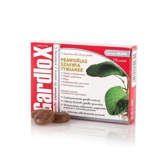 Gardlox Prawoślaz Szałwia i Tymianek – suplement diety (16 pastylek do ssania z witaminą C) - zdjęcie produktu