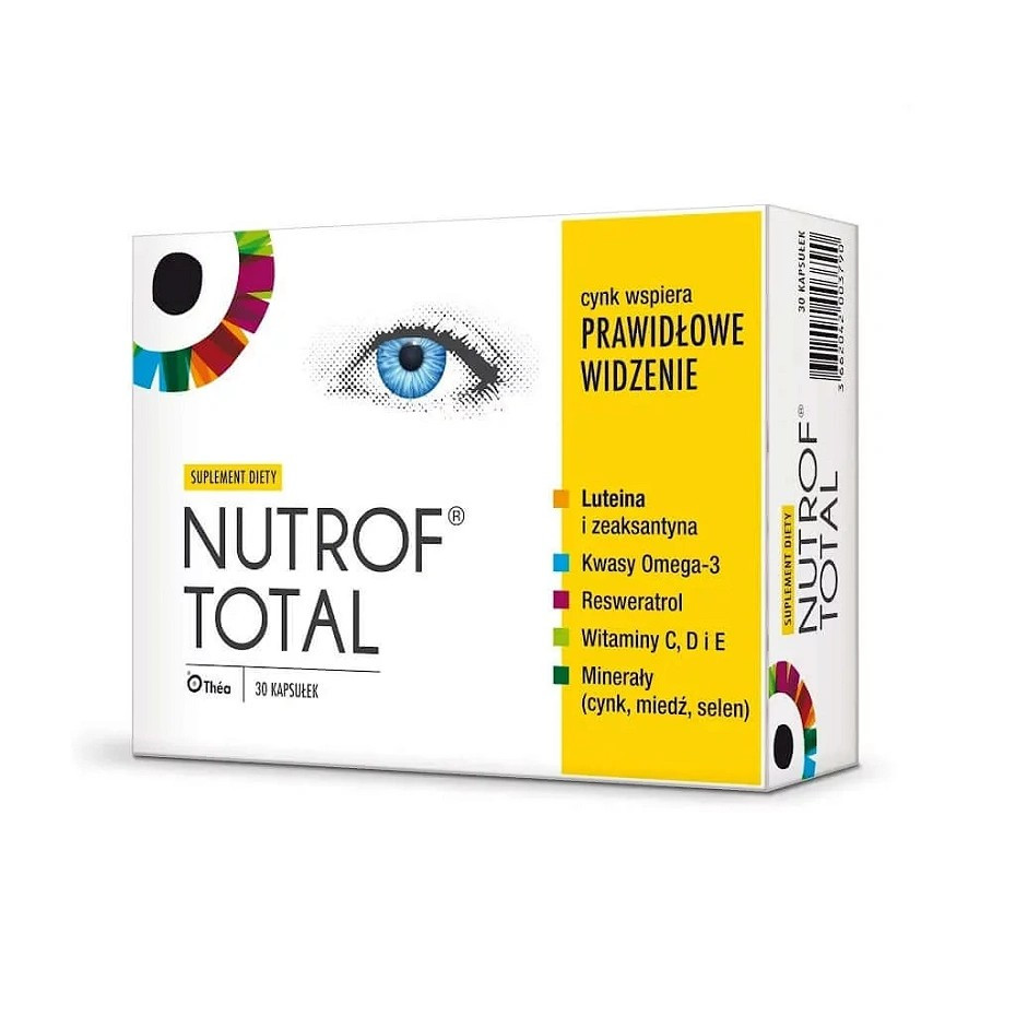 Nutrof Total z Witaminą D3 – suplement diety wspierający prawidłowe widzenie (30 kapsułek)