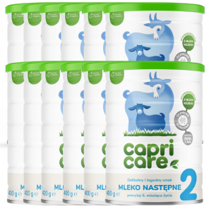 Capricare 2, mleko następne na mleku kozim, proszek, 12 x 400 g - zdjęcie produktu