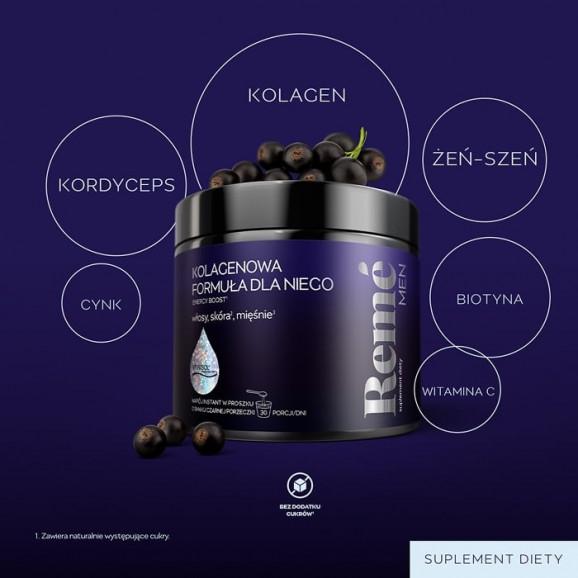 Reme Men Kolagenowa Formuła Dla Niego, smak czarna porzeczka, 150 g - zdjęcie produktu