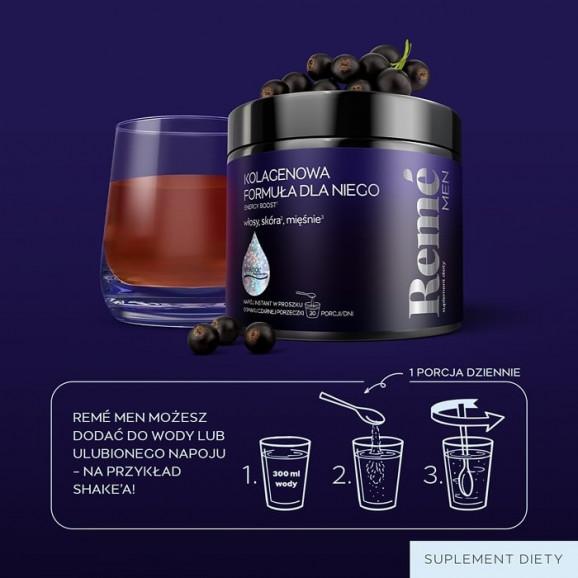 Reme Men Kolagenowa Formuła Dla Niego, smak czarna porzeczka, 150 g - zdjęcie produktu