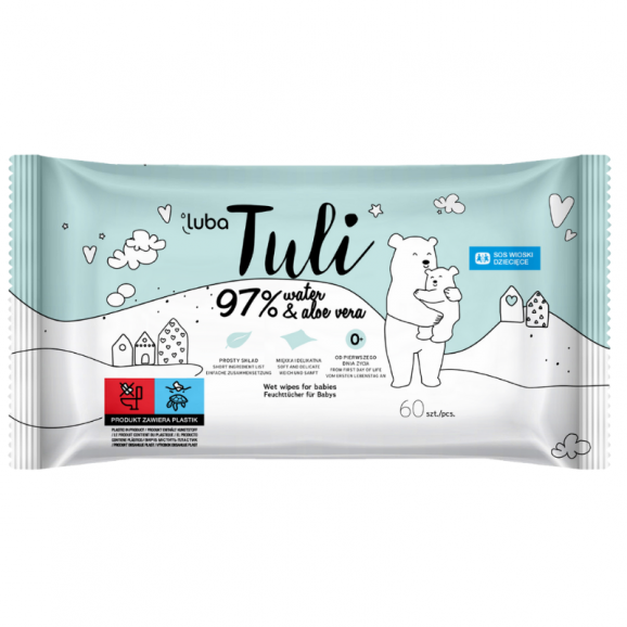 Luba Tuli, chusteczki nawilżane dla dzieci, z aloesem (60 sztuk) Luba Tuli, chusteczki nawilżane dla dzieci, z aloesem (60 sztuk) - zdjęcie produktu