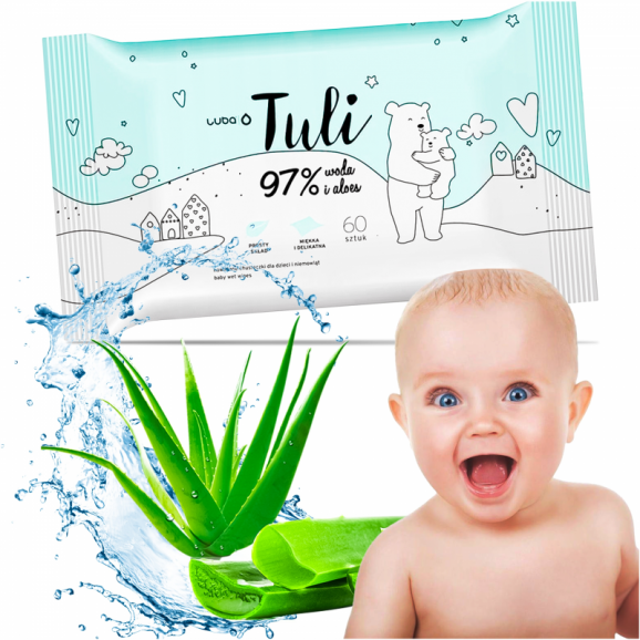 Luba Tuli, chusteczki nawilżane dla dzieci, z aloesem 12 x 60 sztuk - zdjęcie produktu