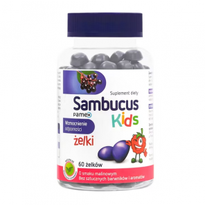 Sambucus Kids, żelki o smaku malinowym – suplement diety (60 żelek) - zdjęcie produktu