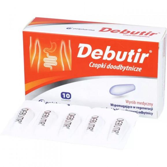 Debutir, czopki doodbytnicze – wyrób medyczny (10 szt.) - zdjęcie produktu