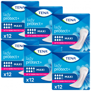 Tena Lady Maxi – podpaski specjalistyczne na nietrzymanie moczu 6 x 12 sztuk - zdjęcie produktu