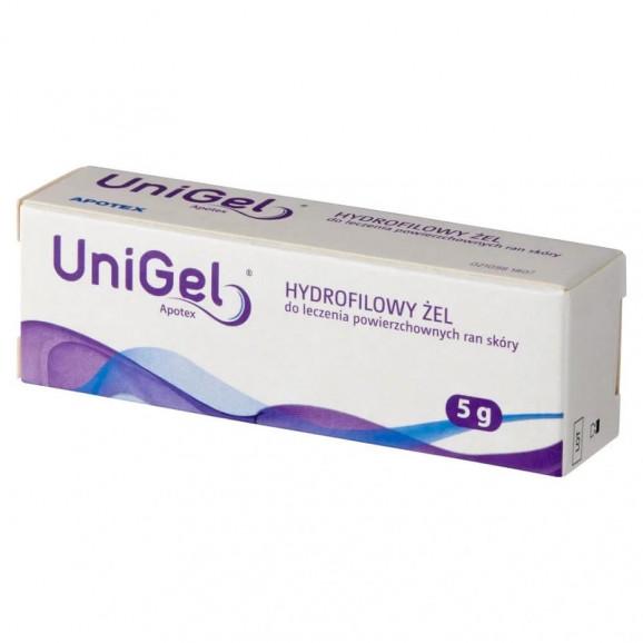 UniGel, hydrofilowy żel do leczenia powierzchownych ran skóry – wyrób medyczny (5 g) UniGel, hydrofilowy żel do leczenia powierzchownych ran skóry – wyrób medyczny (5 g) - zdjęcie produktu