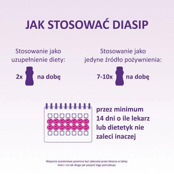 Diasip, specjalistyczny preparat odżywczy do picia, smak waniliowy – żywność specjalnego przeznaczenia medycznego (4 x 200 - zdjęcie produktu