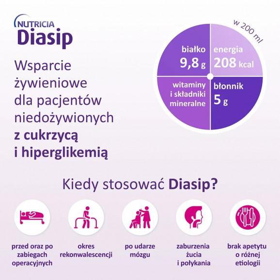 Diasip, specjalistyczny preparat odżywczy do picia, smak waniliowy – żywność specjalnego przeznaczenia medycznego (24 x 20 - zdjęcie produktu