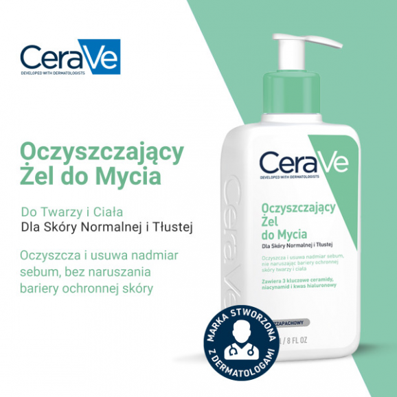 CeraVe Oczyszczający żel do mycia skóry normalnej i tłustej (1000 ml) - zdjęcie produktu