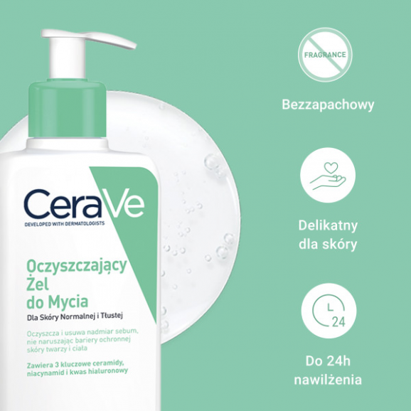 CeraVe Oczyszczający żel do mycia skóry normalnej i tłustej (1000 ml) - zdjęcie produktu