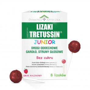 Tretussin Junior Lizaki o smaku malinowym – suplement diety (8 sztuk) - zdjęcie produktu