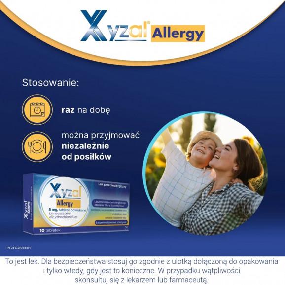 Xyzal Allergy 5 mg - lek przeciwalergiczny (10 tabletek) - zdjęcie produktu