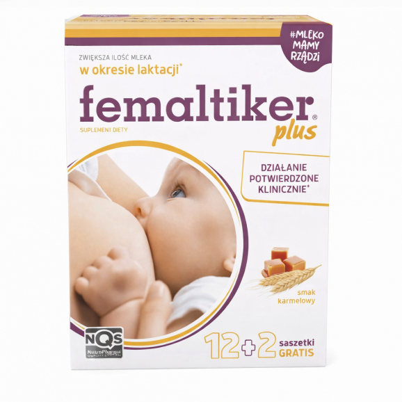 Femaltiker Plus, smak karmelowy – suplement diety (14 saszetek, 12 + 2 szt.) Femaltiker Plus, smak karmelowy – suplement diety (14 saszetek, 12 + 2 szt.) - zdjęcie produktu