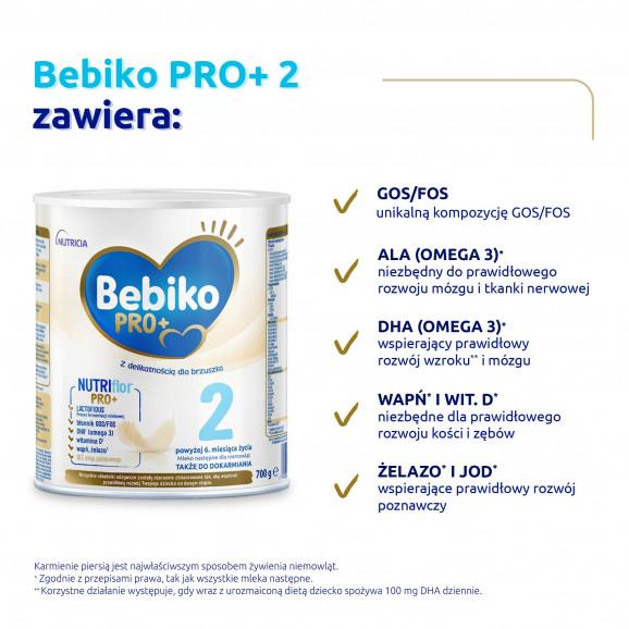 Bebiko Pro+ 2 NUTRIflor Pro+ mleko następne w proszku dla niemowląt powyżej 6. miesiąca życia (700 g) - zdjęcie produktu