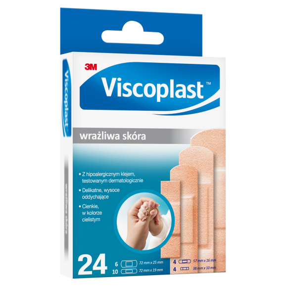 Viscoplast Wrażliwa Skóra, zestaw plastrów (24 szt.) - zdjęcie produktu