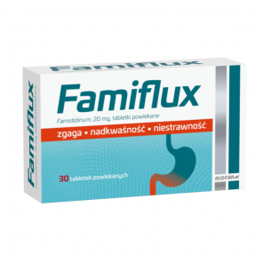 Famiflux 20 mg – lek na zgagę i nadkwaśność (30 tabletek powlekanych) - zdjęcie produktu