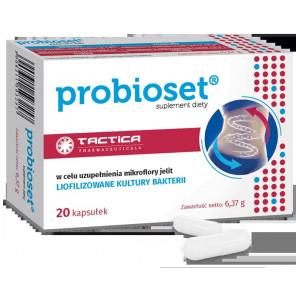 Probioset – synbiotyk (probiotyk + prebiotyk), suplement diety (20 kapsułek) - zdjęcie produktu