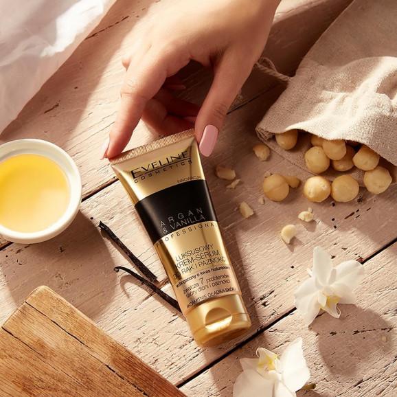 Eveline Argan & Vanilla Luksusowy krem-serum do rąk i paznokci (100 ml) - zdjęcie produktu
