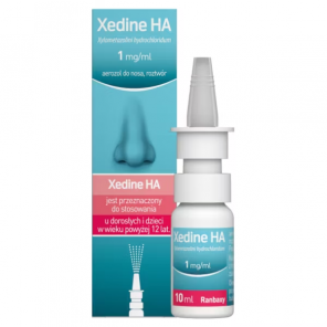 Xedine HA, 1 mg/ml, aerozol do nosa, roztwór (10 ml) - zdjęcie produktu
