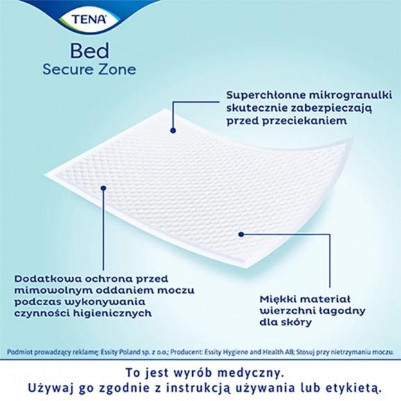 TENA Bed Plus (Secure Zone) podkłady chłonne na łóżko 60 x 90 cm (5 szt.) – wyrób medyczny - zdjęcie produktu