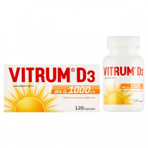 Vitrum D3 1000 j.m. – suplement diety (120 kapsułek) - zdjęcie produktu