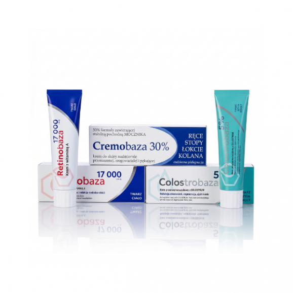 Zestaw pielęgnacyjny Retinobaza 17000 + Colostrobaza 5% + Cremobaza 30% (3 x 30 g) - zdjęcie produktu