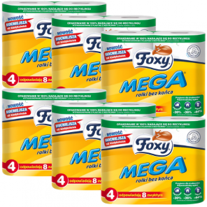 Foxy Mega Papier Toaletowy Rolki bez końca 4 rolki x 6 - zdjęcie produktu