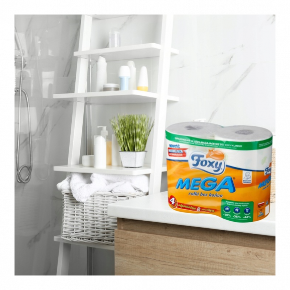 Foxy Mega Papier Toaletowy Rolki bez końca 4 rolki x 6 - zdjęcie produktu