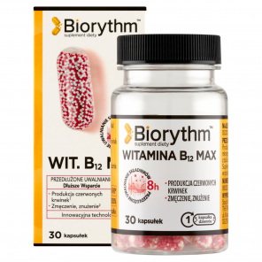 BIOrythm Witamina B12 Max – suplement diety (30 kapsułek o przedłużonym uwalnianiu) - zdjęcie produktu